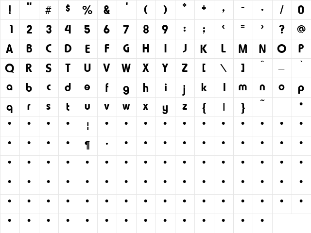 QTHowardTypeFat Regular font glyphpreview