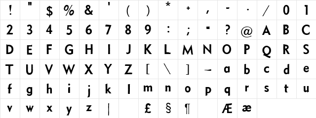 Metro Medium HPLHS font glyphpreview