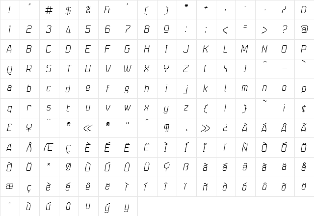 Seize Light font glyphpreview