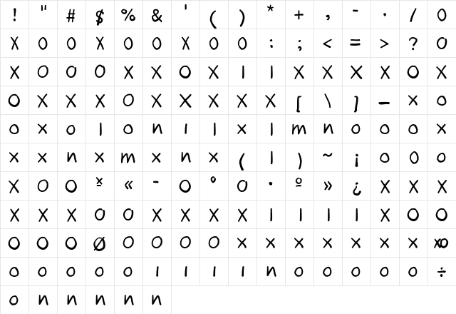 Oxmox Regular font glyphpreview