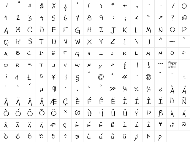 LEHN283 Regular font glyphpreview