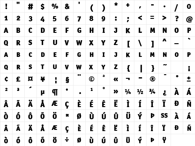 OfficinaSanBlkSCITCTT Black font glyphpreview