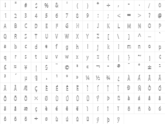 Myriad Sketch Regular font glyphpreview