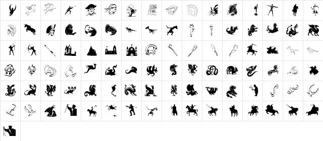 MediaevalBats Regular font glyphpreview