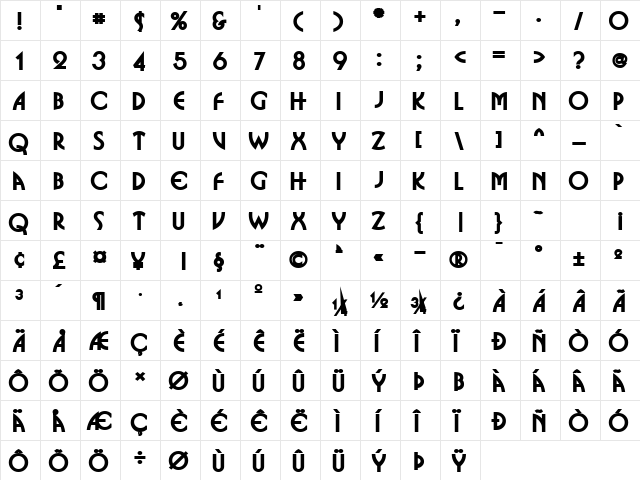 Busso Wide Bold font glyphpreview