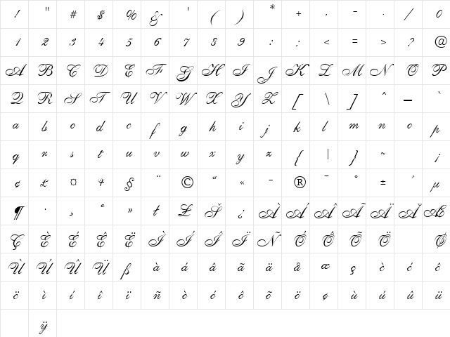 TORPED Regular font glyphpreview