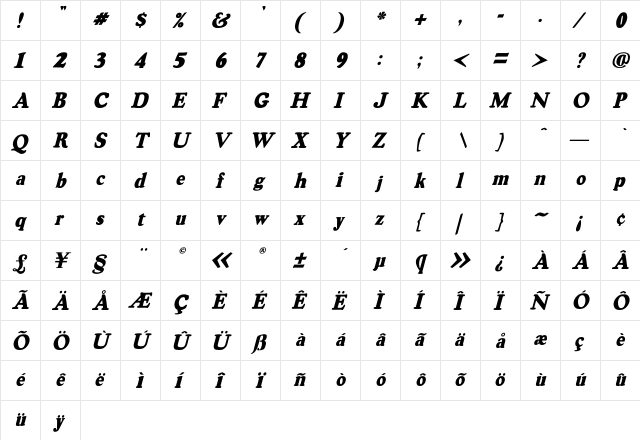 RSOswaldGrey italic Italic font glyphpreview