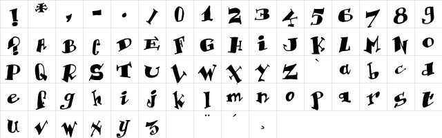 Krazy Regular font glyphpreview