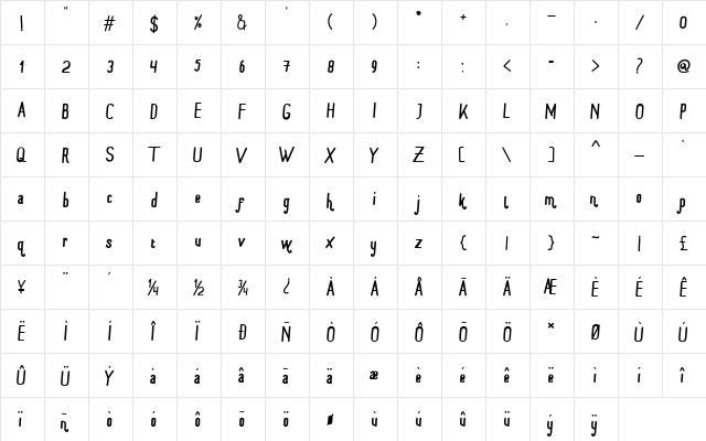 Moons Regular font glyphpreview
