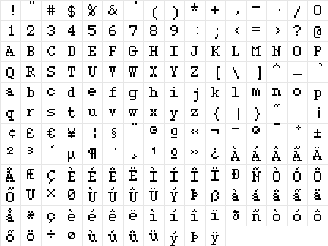 type 07_56 Regular font glyphpreview