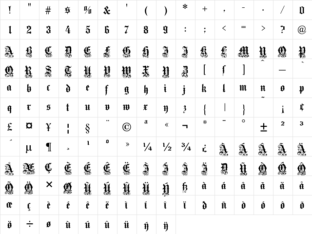 MediciText Regular font glyphpreview