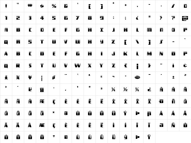 Typhoon Laser Regular font glyphpreview
