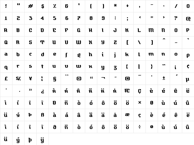 CombiStruct Regular font glyphpreview