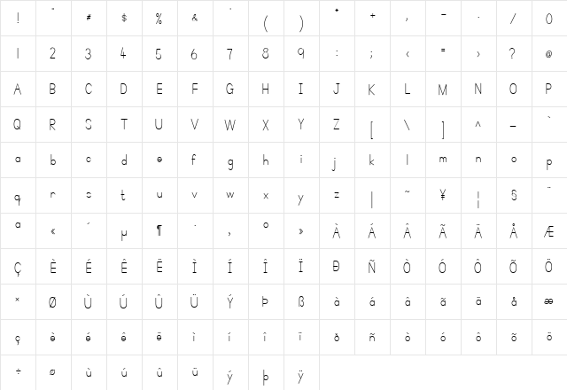 Simple Print Regular font glyphpreview
