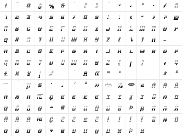 Thunder Trooper Gradient Italic Italic font glyphpreview