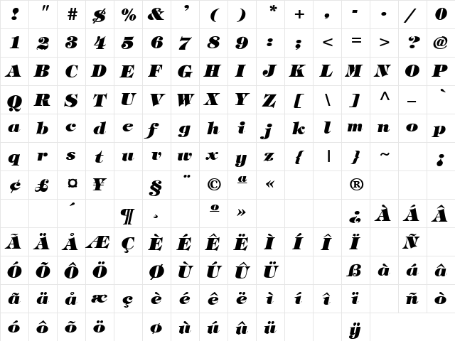 Stratton 7 Regular font glyphpreview