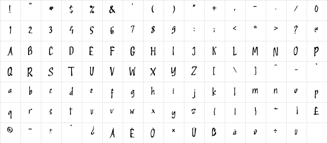 Rockleys Regular font glyphpreview