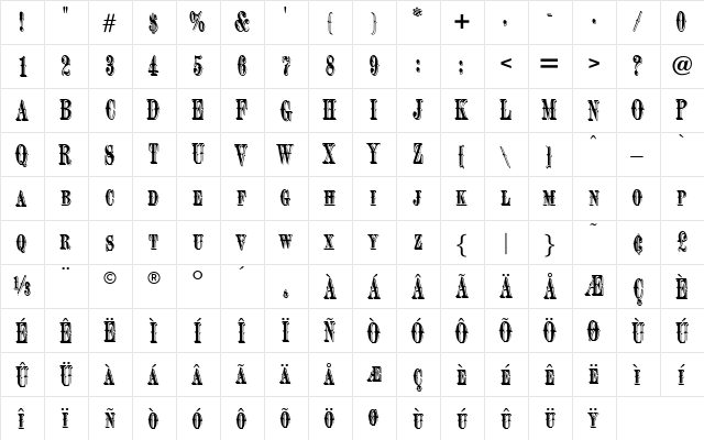 OPTINewBillC Regular font glyphpreview