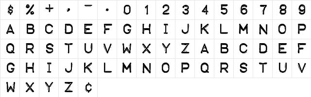 Embossing Tape 1 BRK Regular font glyphpreview