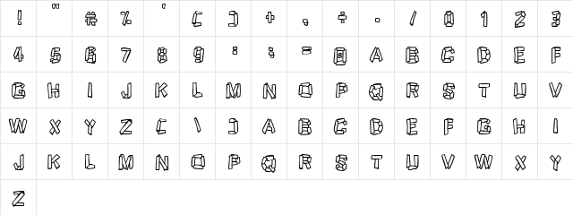 Funky Stoneage Regular font glyphpreview