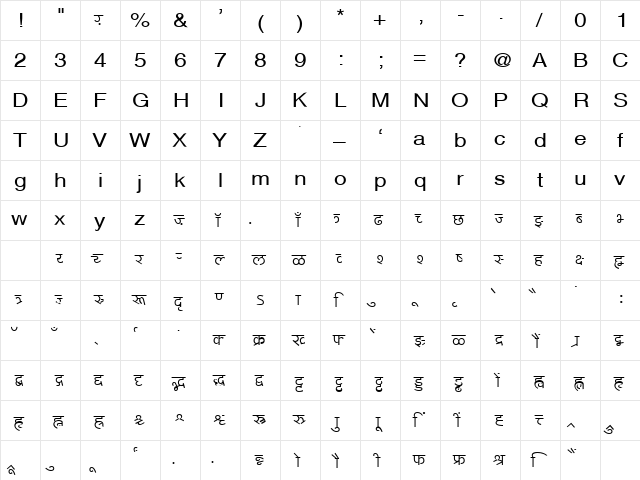 AkrutiOfficeChakra Normal font glyphpreview