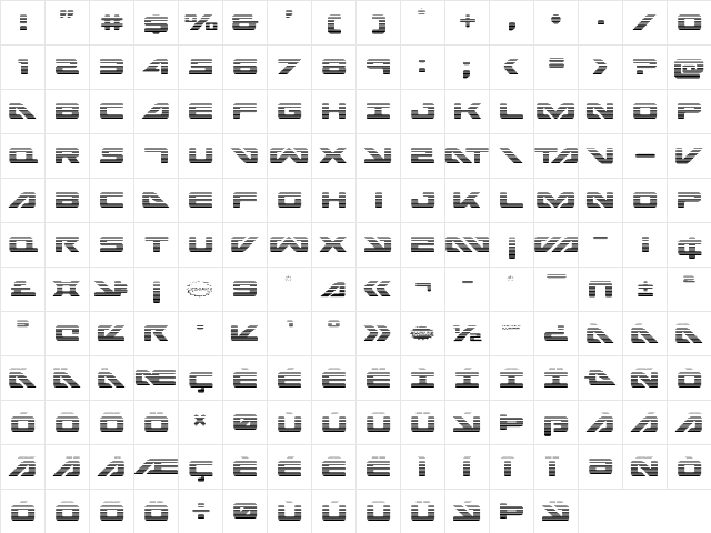 Sea-Dog Gradient Regular font glyphpreview