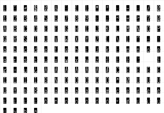 FLIPclockBlack Regular font glyphpreview