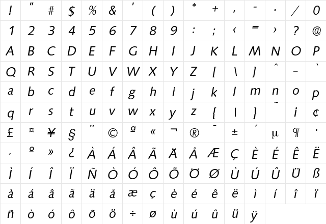 Saxony-RegularIta Regular font glyphpreview