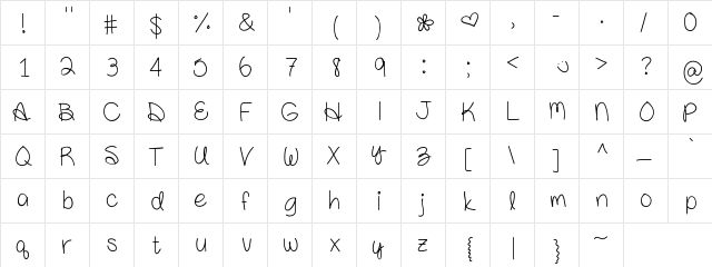 AmandaRae Medium font glyphpreview