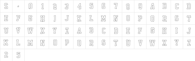 Outcast M54 Regular font glyphpreview