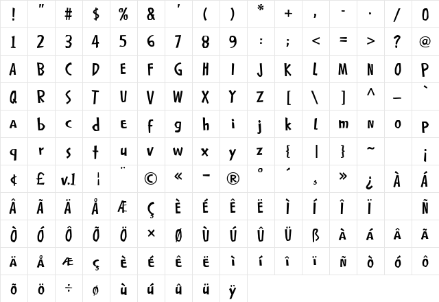 SplintHmkBold Regular font glyphpreview