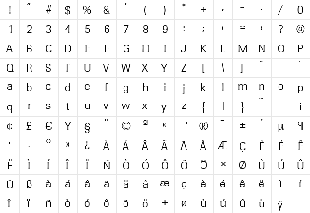 RochesterSerial-Light Regular font glyphpreview