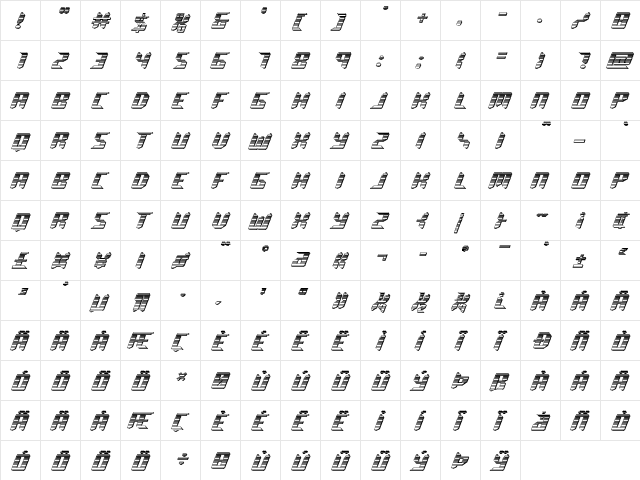 Robo-Clone Chrome Regular font glyphpreview