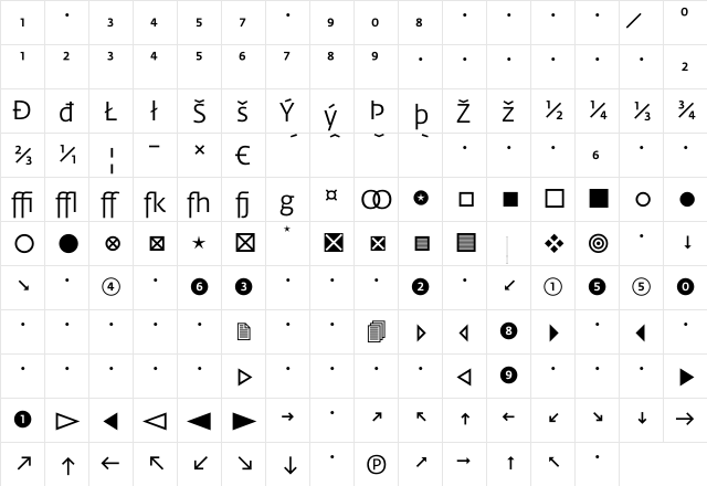 Fedra Sans Book Expert font glyphpreview