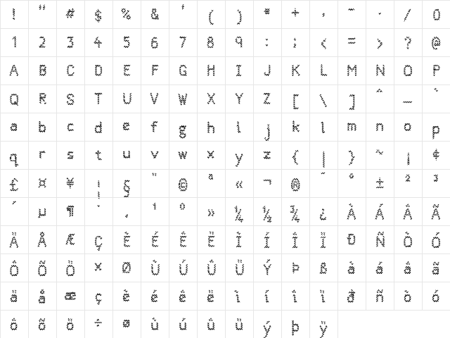 Quantum Waves Regular font glyphpreview