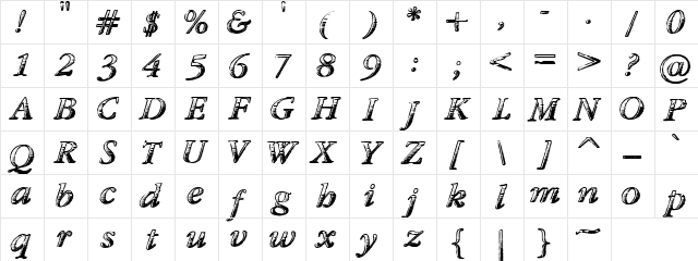 TXT Antique Italic Regular font glyphpreview