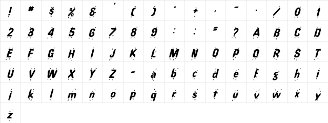 OregonWet Italic Italic font glyphpreview