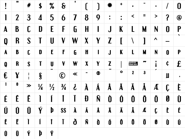 Engebrechtre Bold font glyphpreview