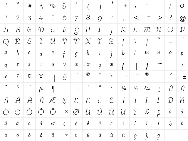 SioloSSK Regular font glyphpreview
