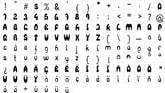 Agafont Regular font glyphpreview