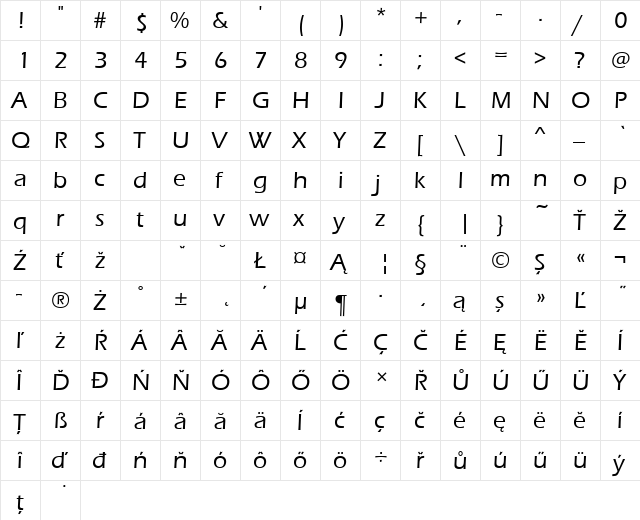 ErasItcTEEMed Regular font glyphpreview