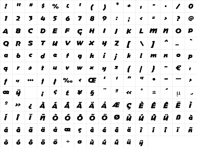 ApanageBold Regular font glyphpreview