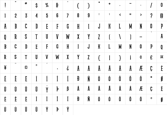 rockstar Regular font glyphpreview