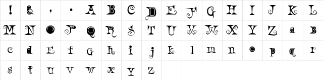 A Weird Party SW font glyphpreview
