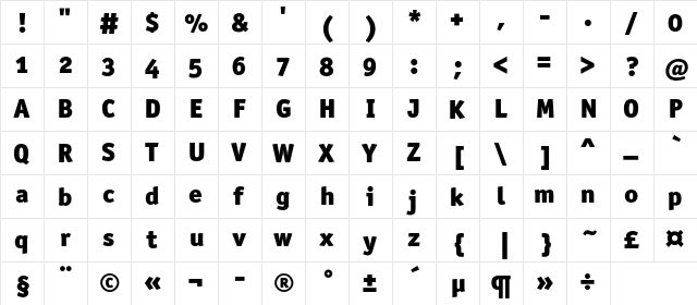 OfficinaSansBlackOSC Regular font glyphpreview