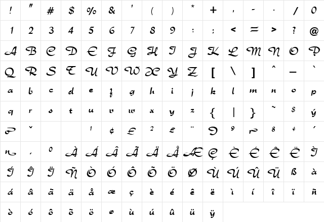 Richmond DB Regular font glyphpreview