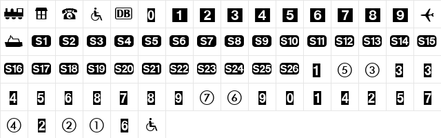 DeutscheBahnAG Regular font glyphpreview