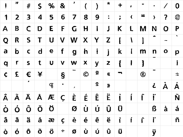 QuebecRandom-Xbold Regular font glyphpreview