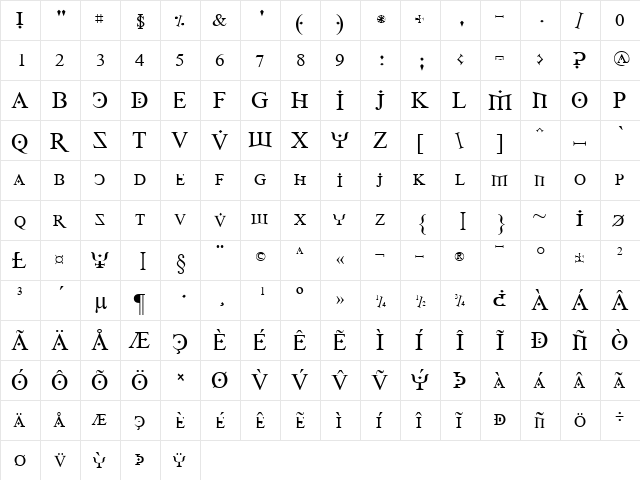 Fire Of Ysgard Regular Regular font glyphpreview