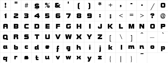 Brock Bold font glyphpreview